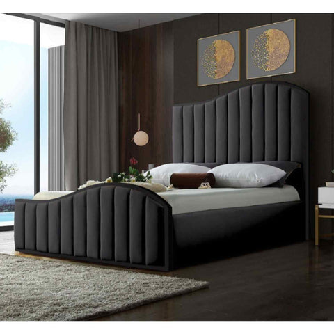 Tianhang bed Twin King Size Modern gold metal frame navy blue Velvet Headboard Upholstered Bed