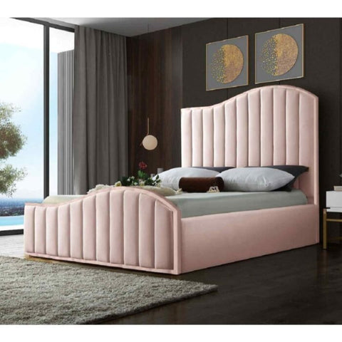 Tianhang bed Twin King Size Modern gold metal frame navy blue Velvet Headboard Upholstered Bed