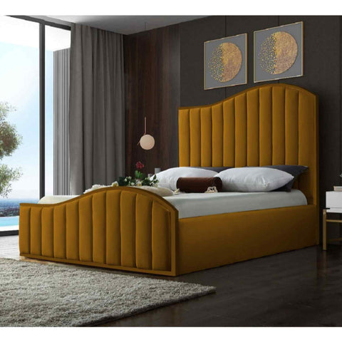 Tianhang bed Twin King Size Modern gold metal frame navy blue Velvet Headboard Upholstered Bed