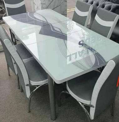 Grey Waves Turkish Style Dining Table & Chair