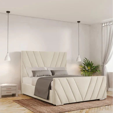 MDS BEDS Upholstered Ottoman Storage Bed | King Size Bed with Storage | Velvet Double Bed Frame | Bed Frames