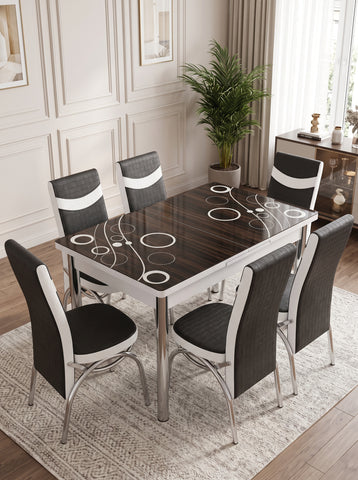Black Bubble Turkish Style Dining Table & Chair