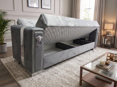 LION SOFABED SILVER GREY