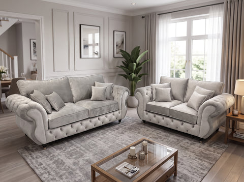 Rio Chesterfield Sofa – Classic Elegance with Buttoned Arms, Strong Legs & Adjustable Sizes