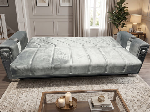 LION SOFABED SILVER GREY