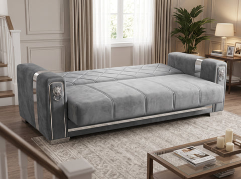 LION SOFABED SILVER GREY