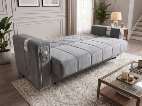 LION SOFABED SILVER GREY