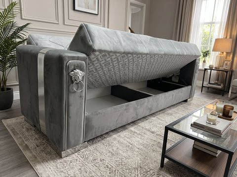 LION SOFABED SILVER GREY