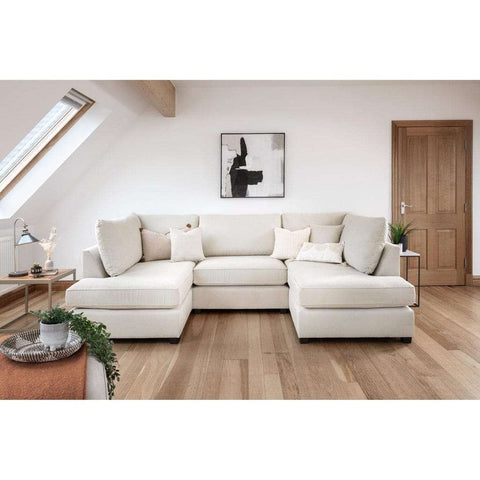 Westminster U-Shape/Cinema Sofa (Available in Plush Velvet Champagne, Plush Velvet Grey, Linen Beige, Linen Light Grey, Linen Charcoal, Boucle Cream or Boucle Grey)