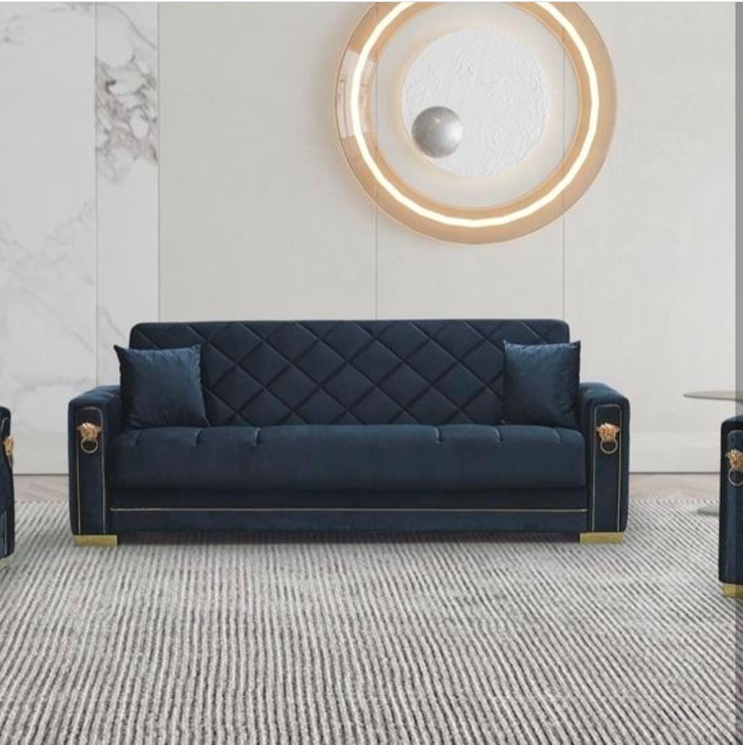 LION SOFA BLACK AND GOLD