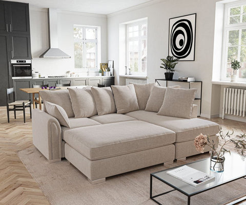 Chiswick corner sofa with large stool left/right handed