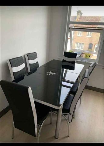 Black & White Turkish Style Dining Table & Chair