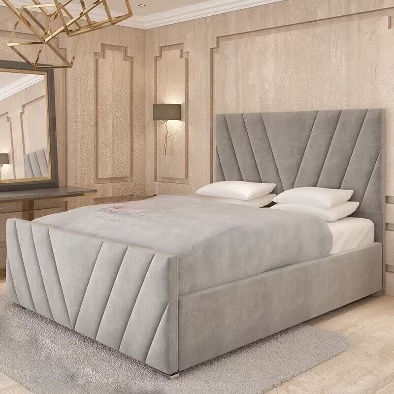 MDS BEDS Upholstered Ottoman Storage Bed | King Size Bed with Storage | Velvet Double Bed Frame | Bed Frames