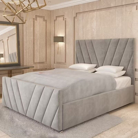 MDS BEDS Upholstered Ottoman Storage Bed | King Size Bed with Storage | Velvet Double Bed Frame | Bed Frames